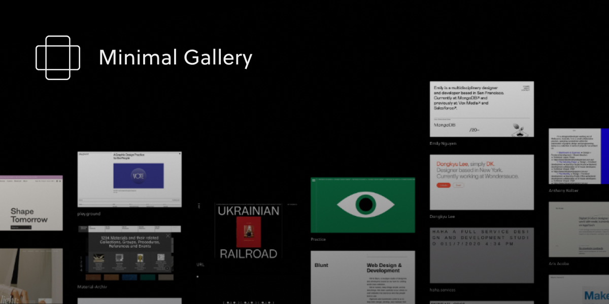 Minimal Gallery – Website inspiration