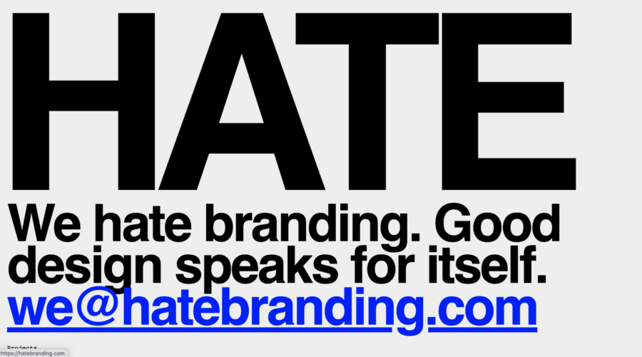 Hate Branding website