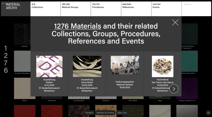 Material-Archiv website