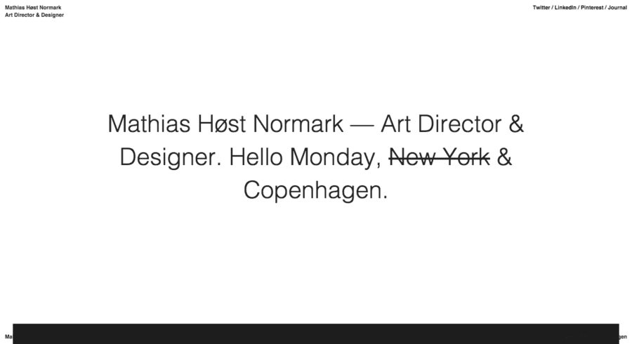 Mathias Host Normark website