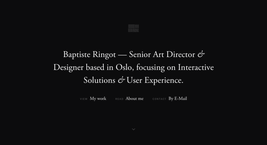 Baptiste Ringot

Visit minimal.gallery, follow on Twitter or receive the weekly/monthly round up website