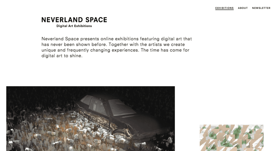 Neverland Space

  Visit minimal.gallery, follow on Twitter or receive the weekly/monthly round up website