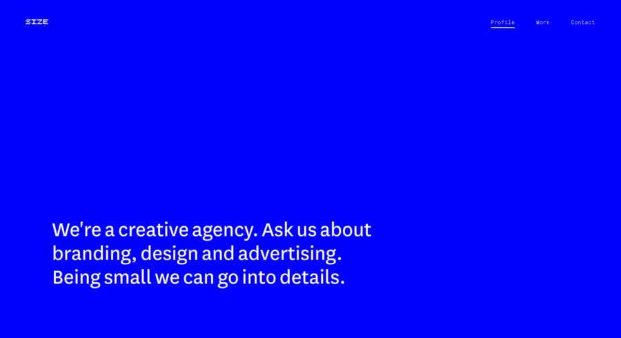 Size Agency website