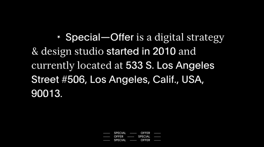 Special — Offer website