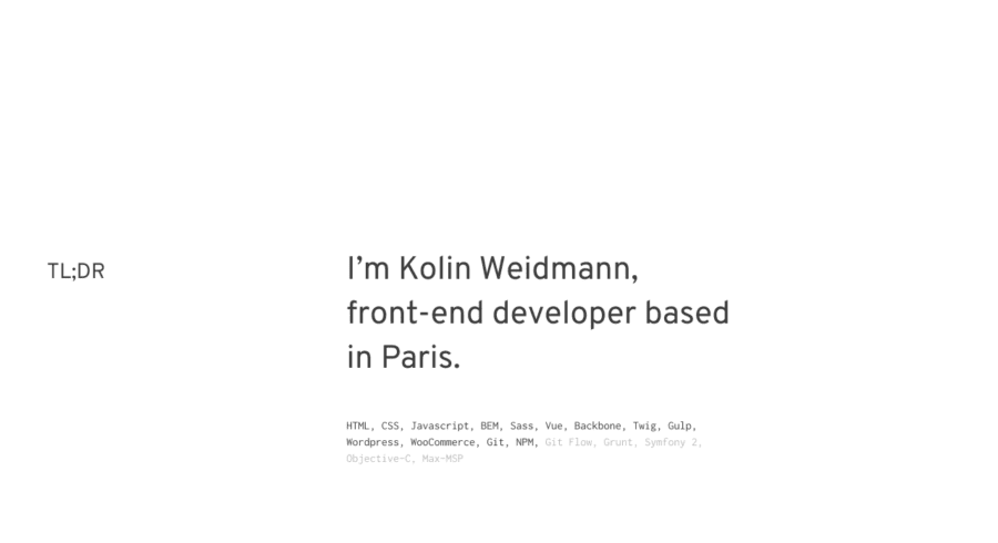 Kolin Weidmann website