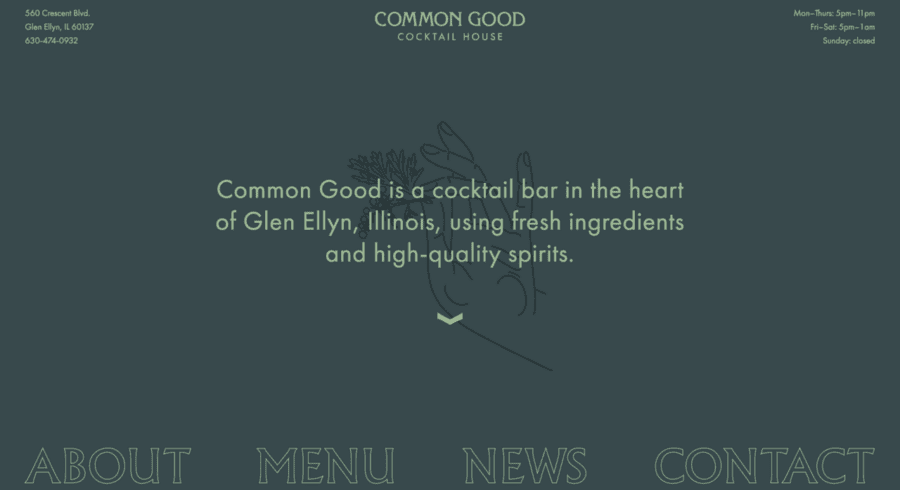 Common Good Cocktail House website