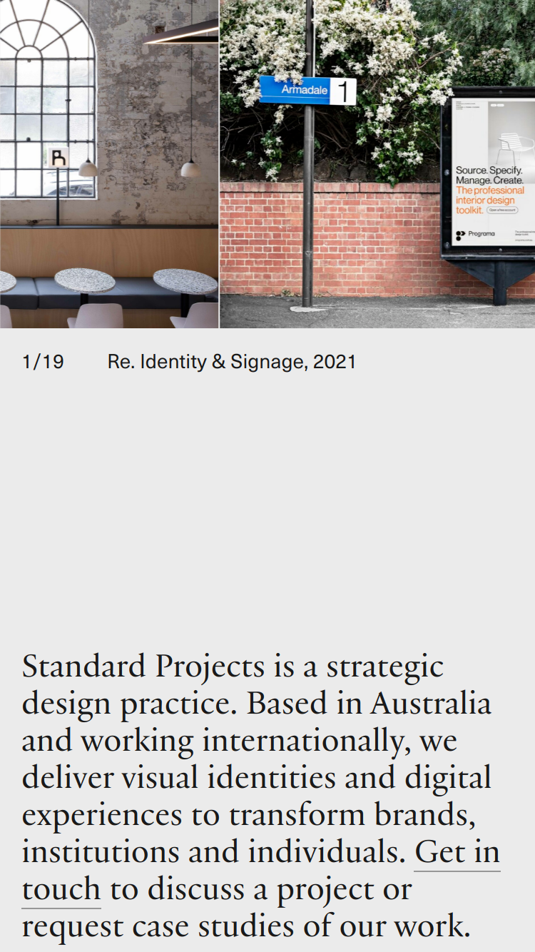 Standard Projects website