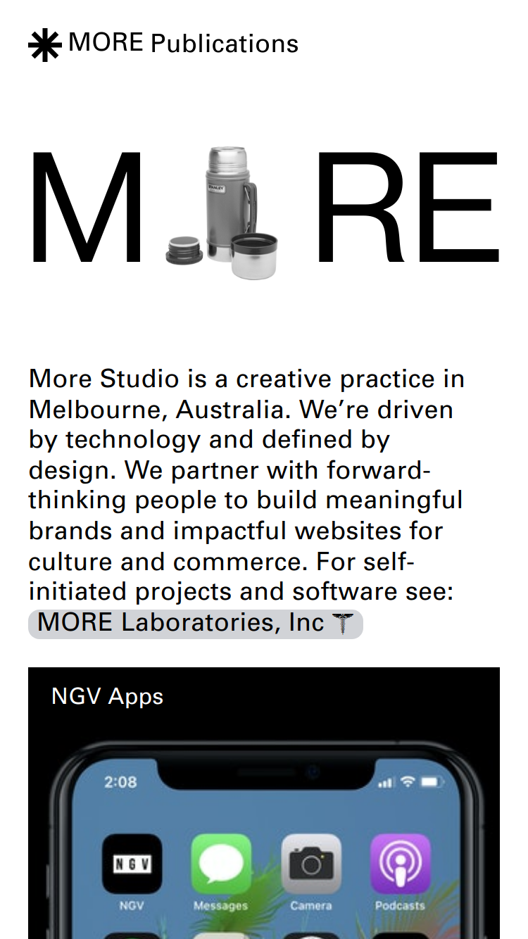 MORE Studio website