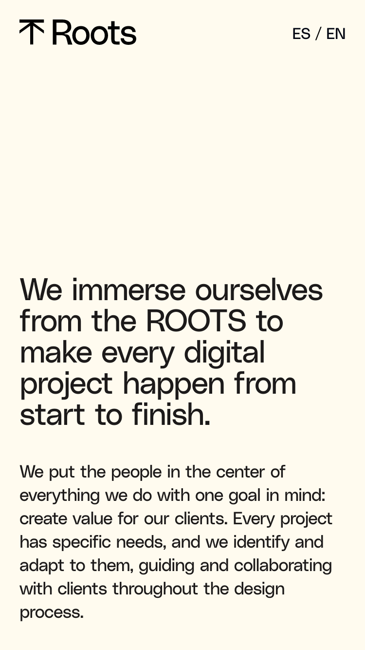 Roots Digital Studio website