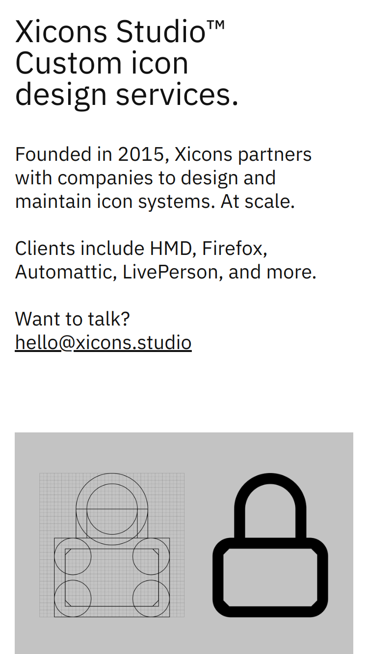 Xicons Studio website