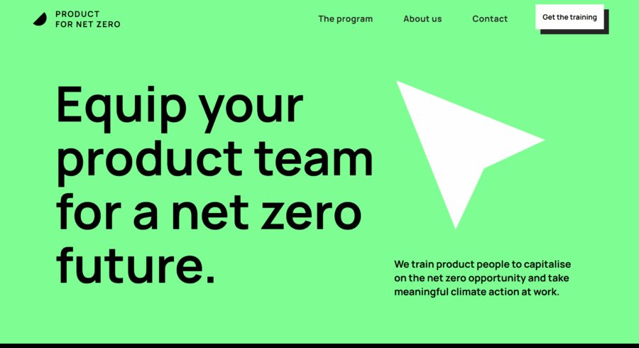 Product for Net Zero website