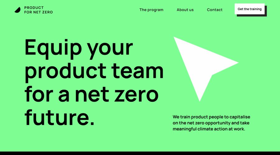 Product for Net Zero website