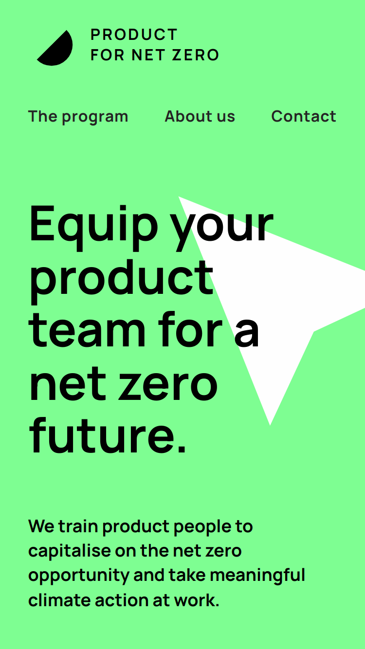 Product for Net Zero website