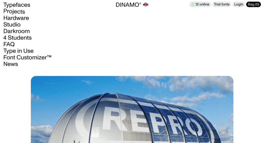 Dinamo Typefaces website