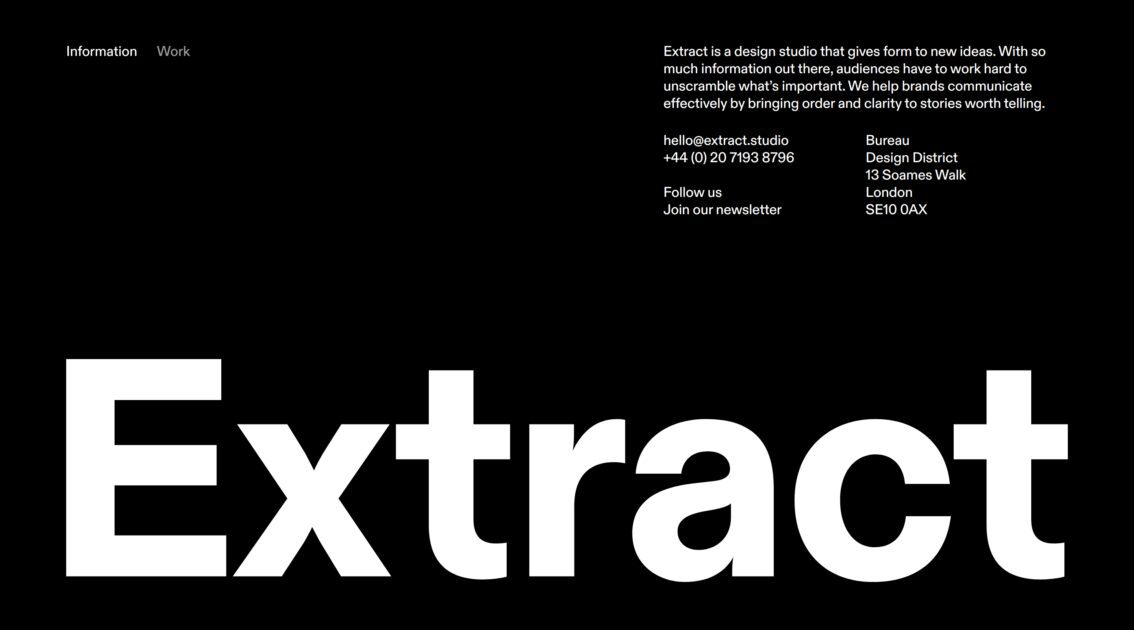 Extract Studio website