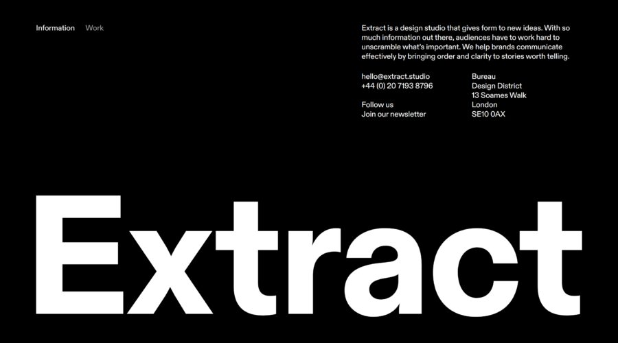 Extract Studio website