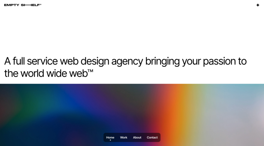 Empty Shelf Design Studio website