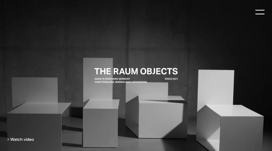 The Raum Objects website