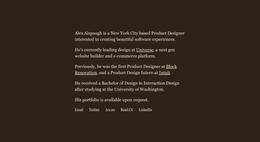 Alex Alspaugh website
