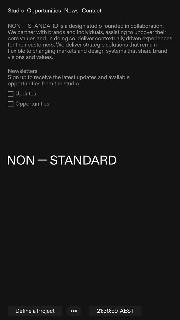 NON – STANDARD website