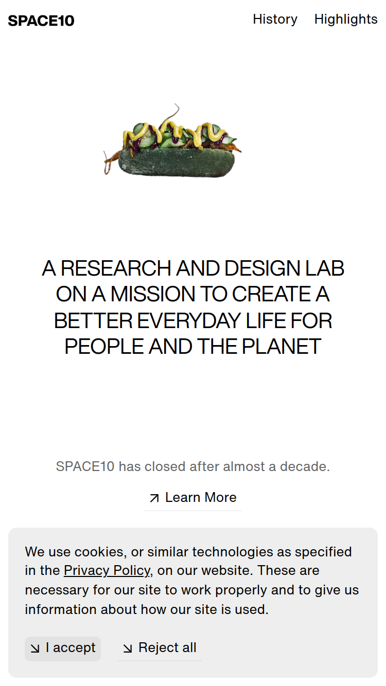 SPACE10 website