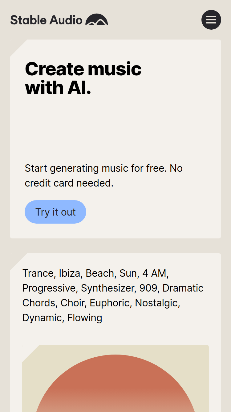 Stable Audio website
