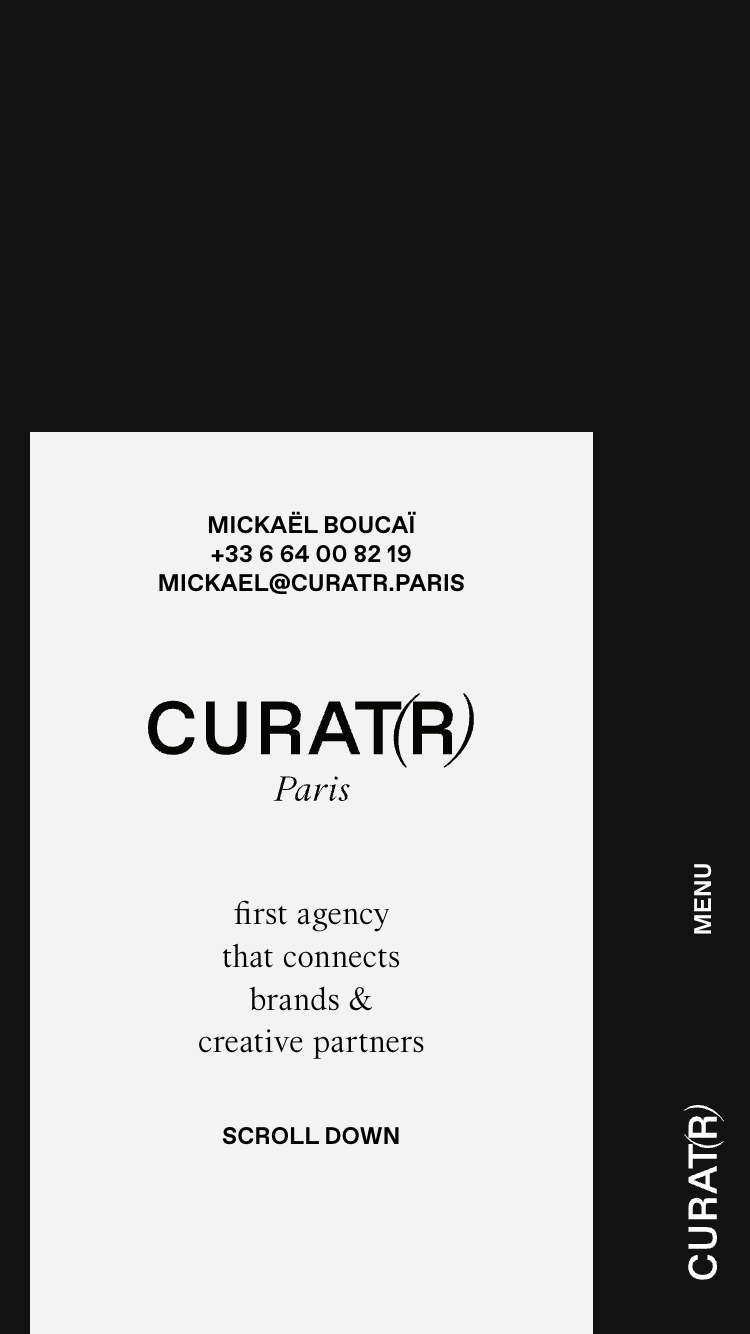 CURATR Paris website