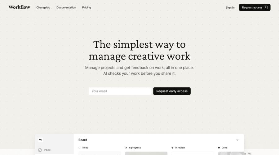 Workflow website