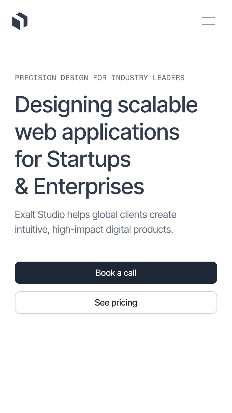 Exalt Studio website