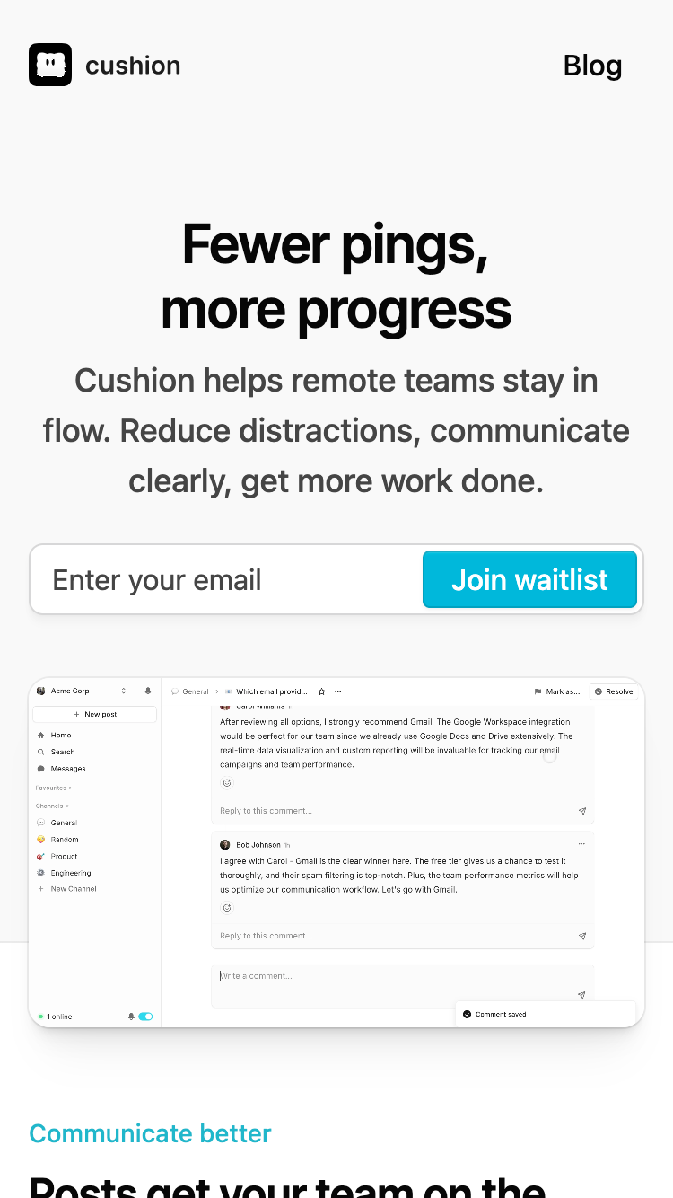 Cushion website