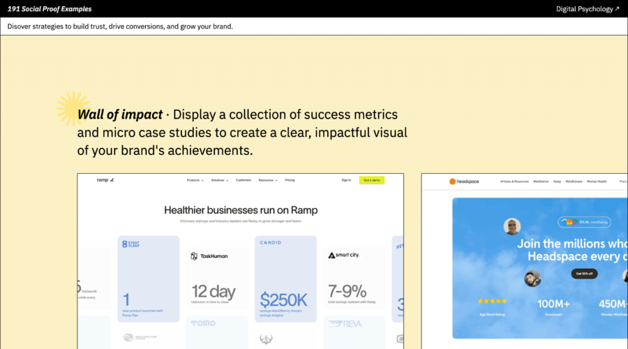 Social Proof Examples website