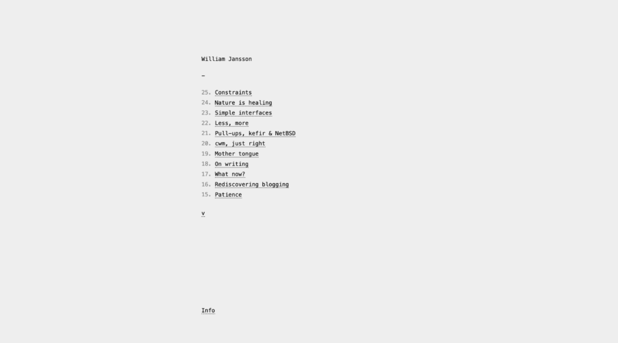 William Jansson website