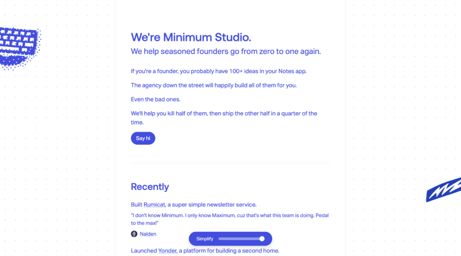 Minimum Studio website