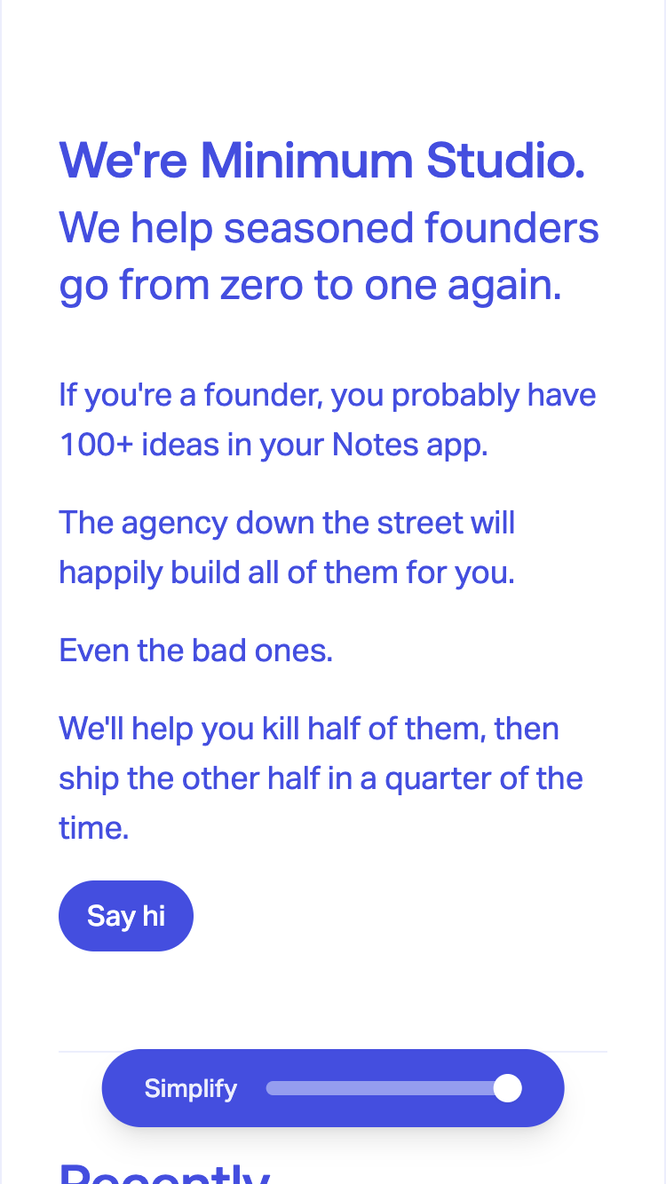 Minimum Studio website
