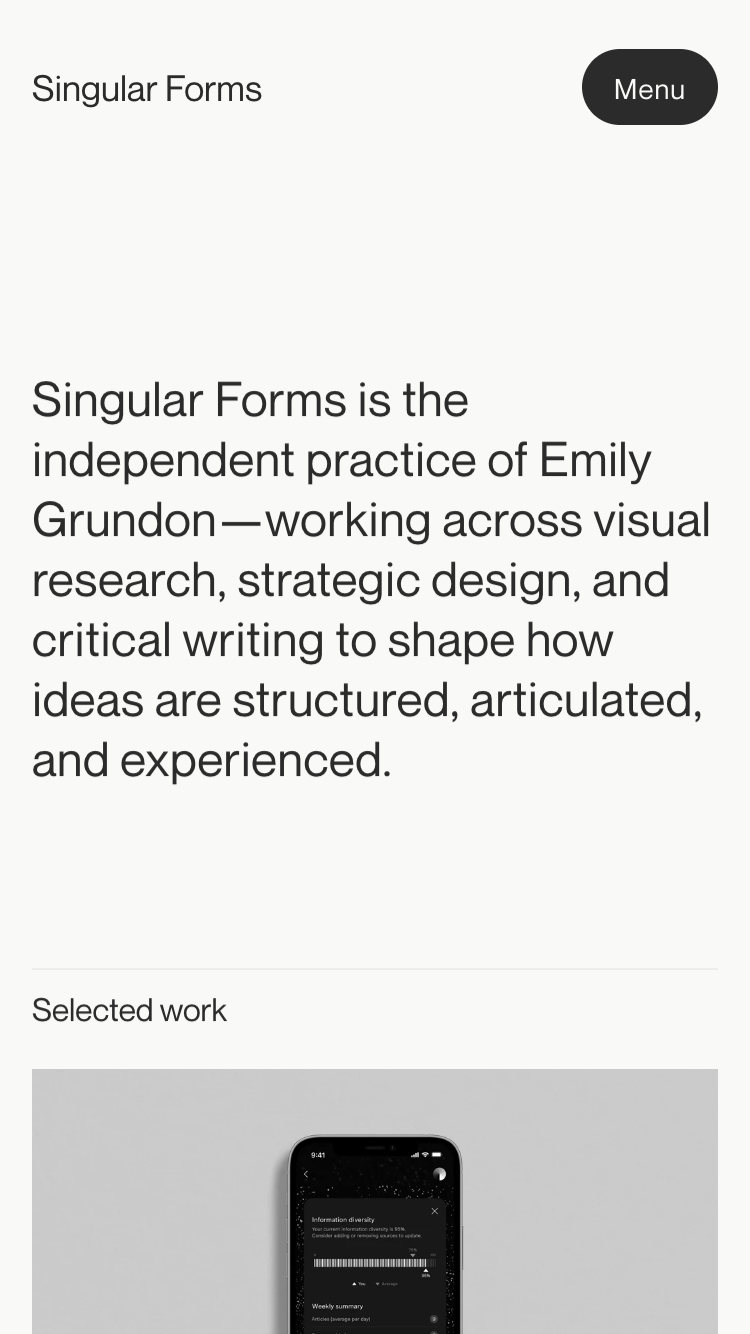 Singular Forms website