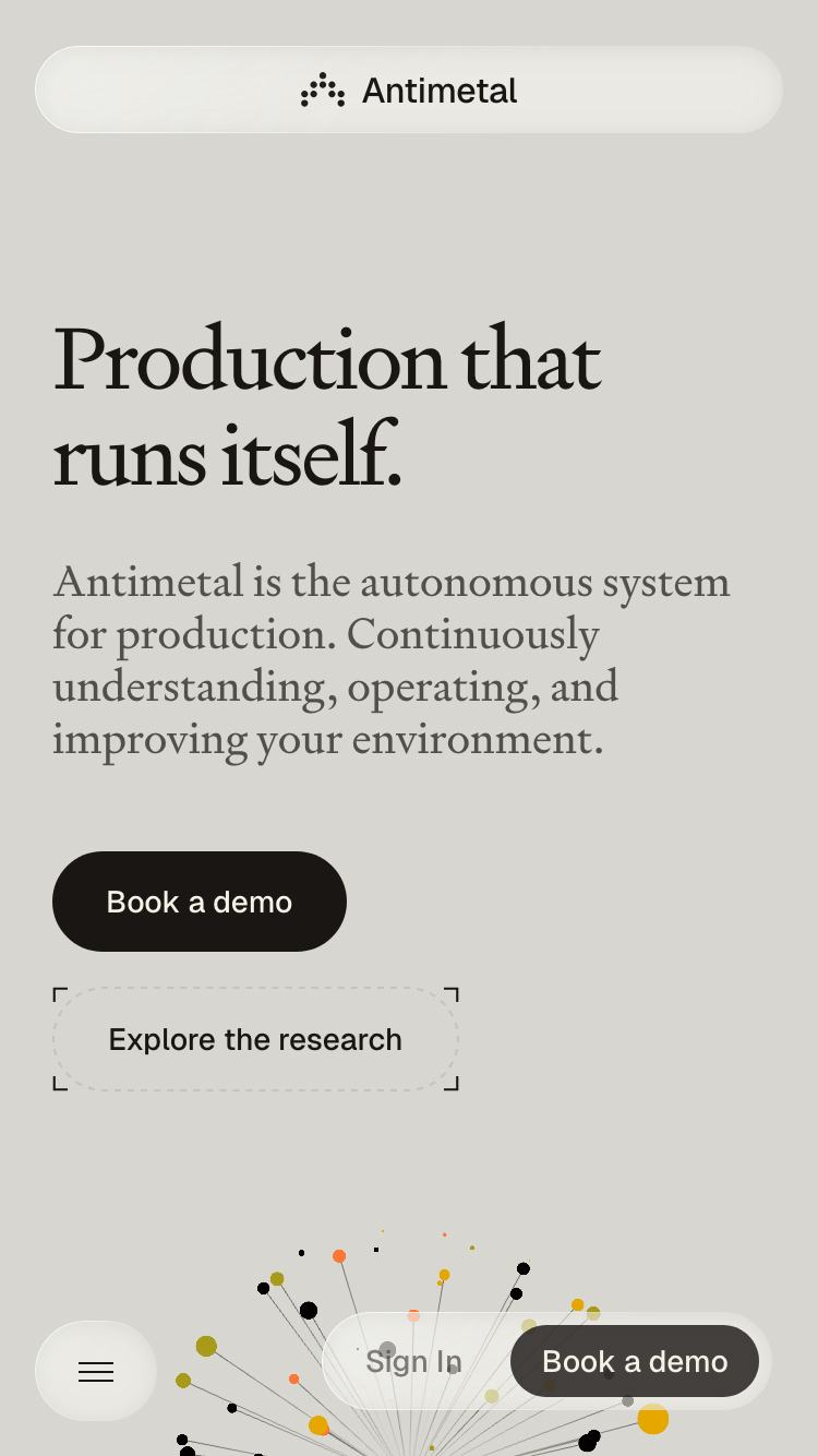 Antimetal website mobile