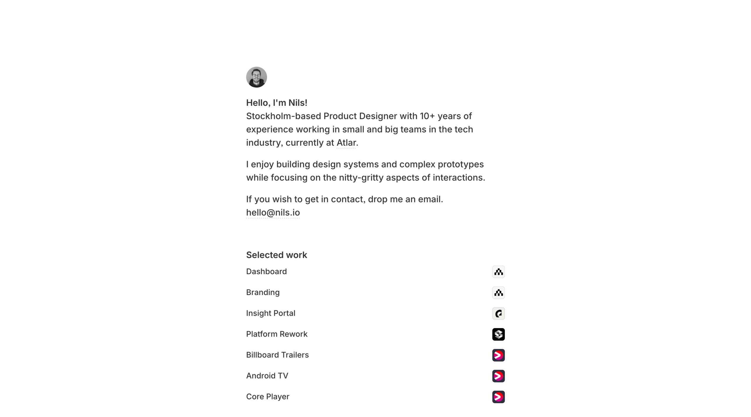 Nils Helmersson website