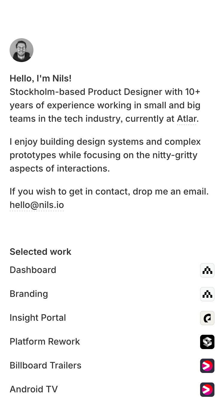 Nils Helmersson website