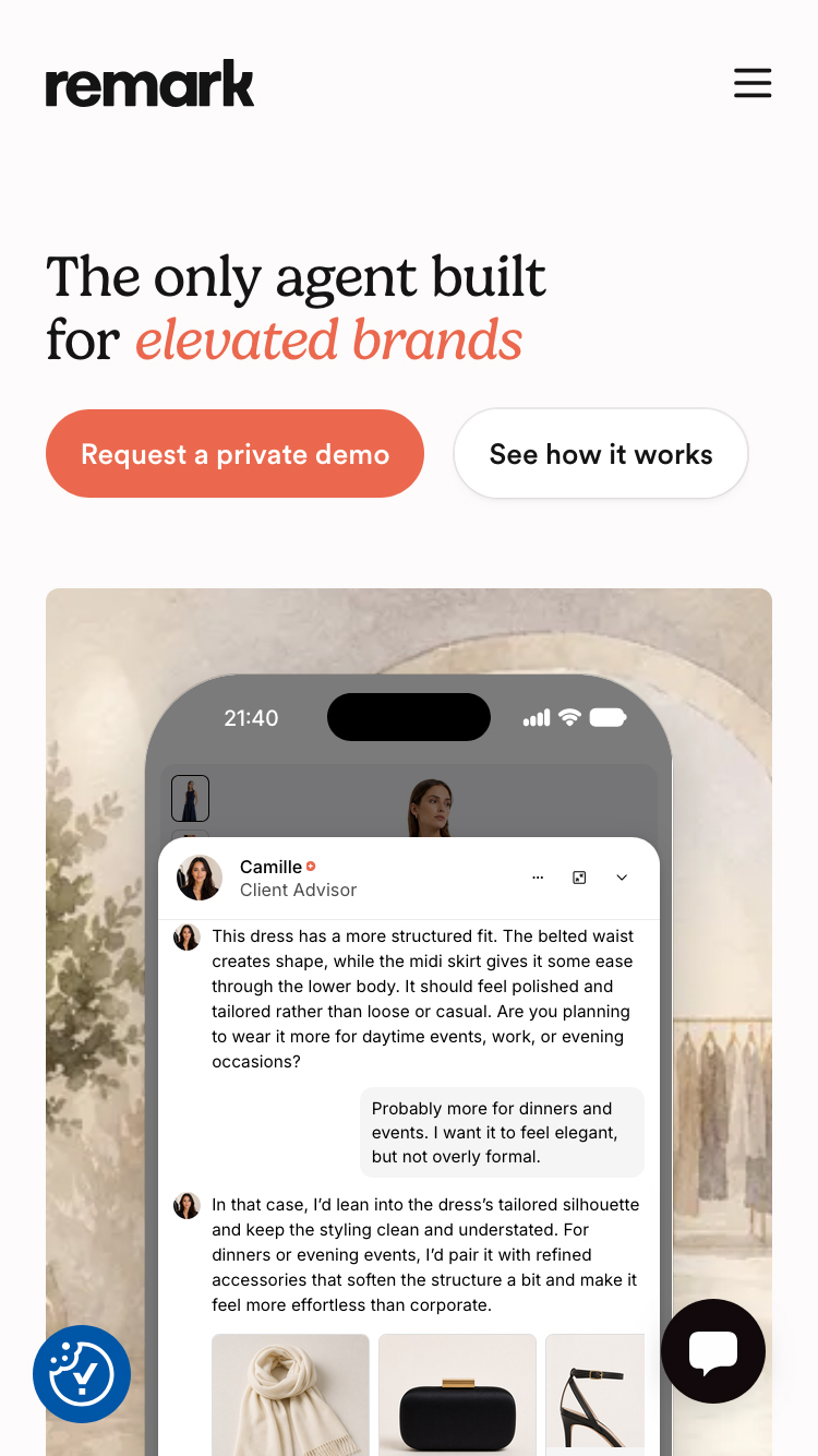 Remark website mobile