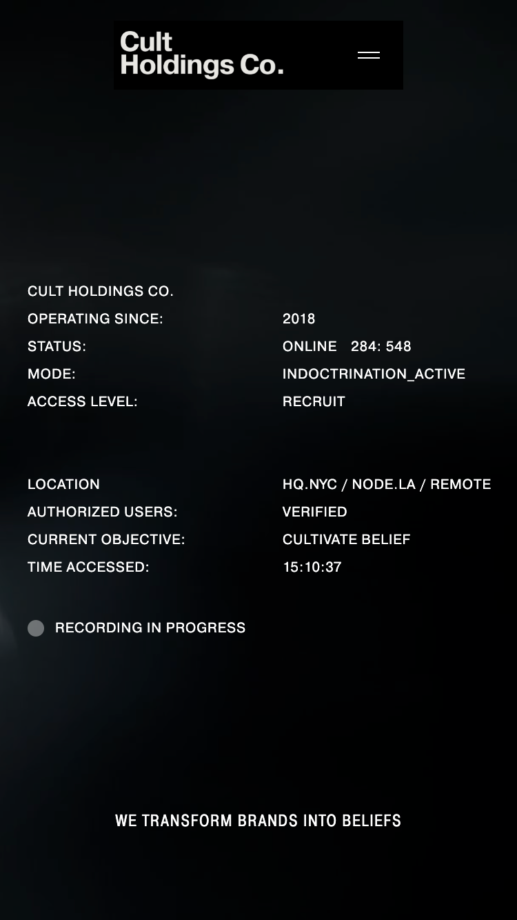 Cult Holdings Co. website