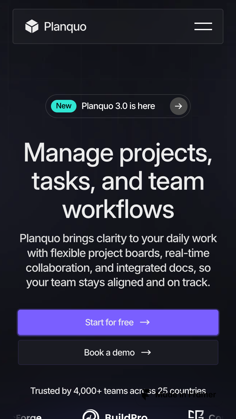 Planquo website