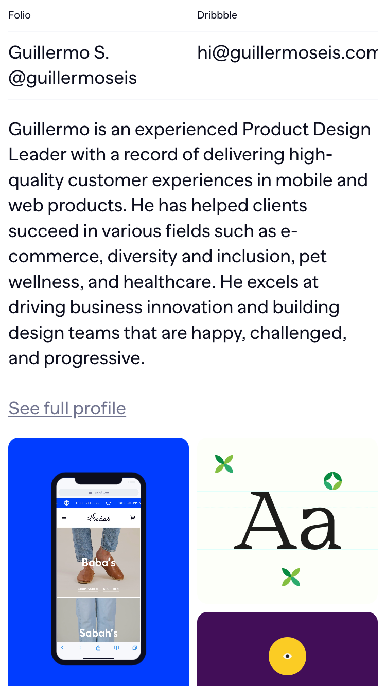 Guillermo Folio website