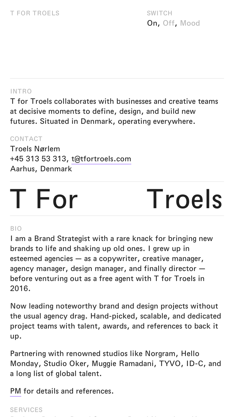 T For Troels website