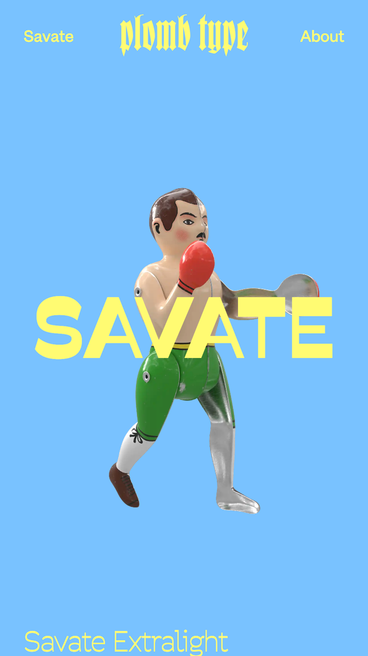 Savate Specimen website
