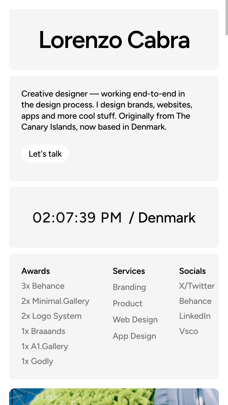 Lorenzo Cabra website