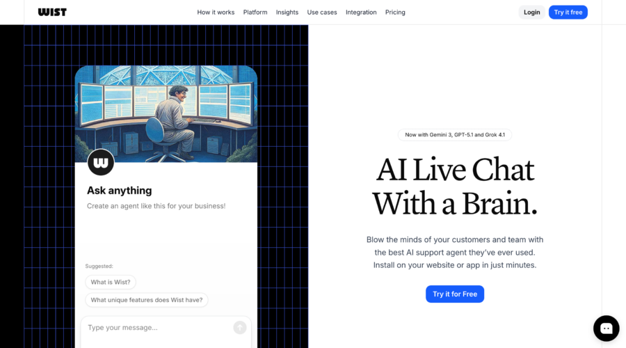 Wist: AI Live Chat website