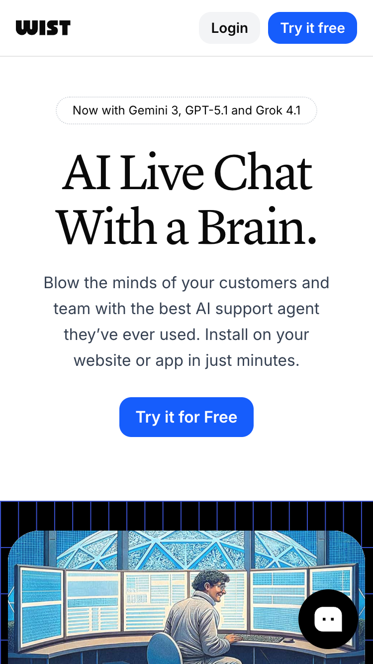 Wist: AI Live Chat website