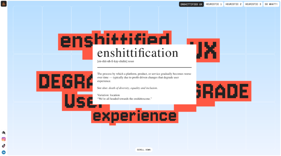enSHITtified UX website