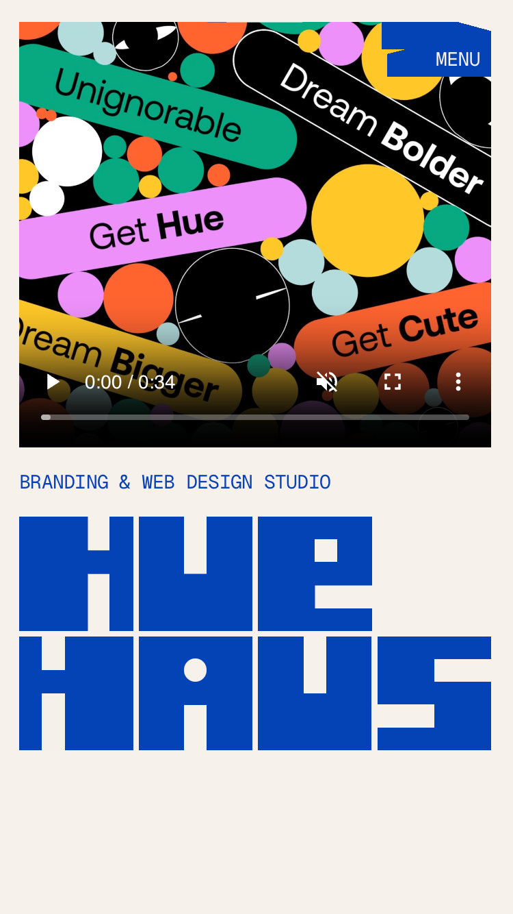Huehaus Studio website