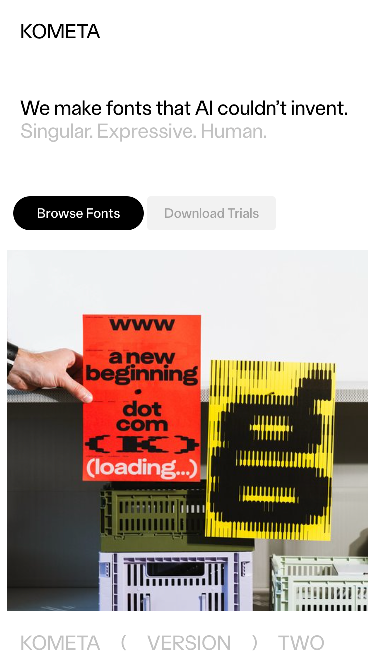 KOMETA Typefaces website